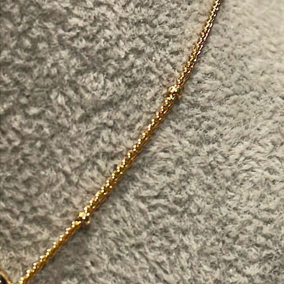 18 KT Gold Plated Bubble Initial All Letters Available Necklace New 17” - Picture 4 of 12